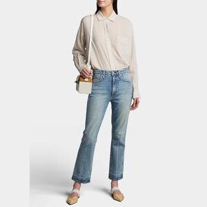 AMO | Luxury Denim Bella Cropped Straight-Leg Jean in Baby Blues | Size 25
